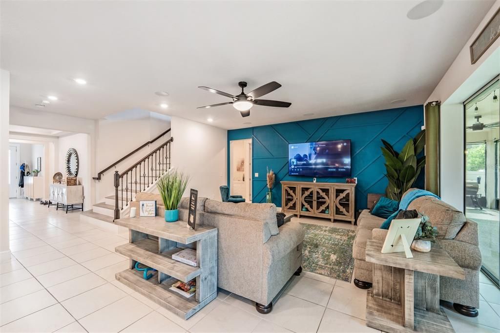 Interior, Living room, Recessed Lighting