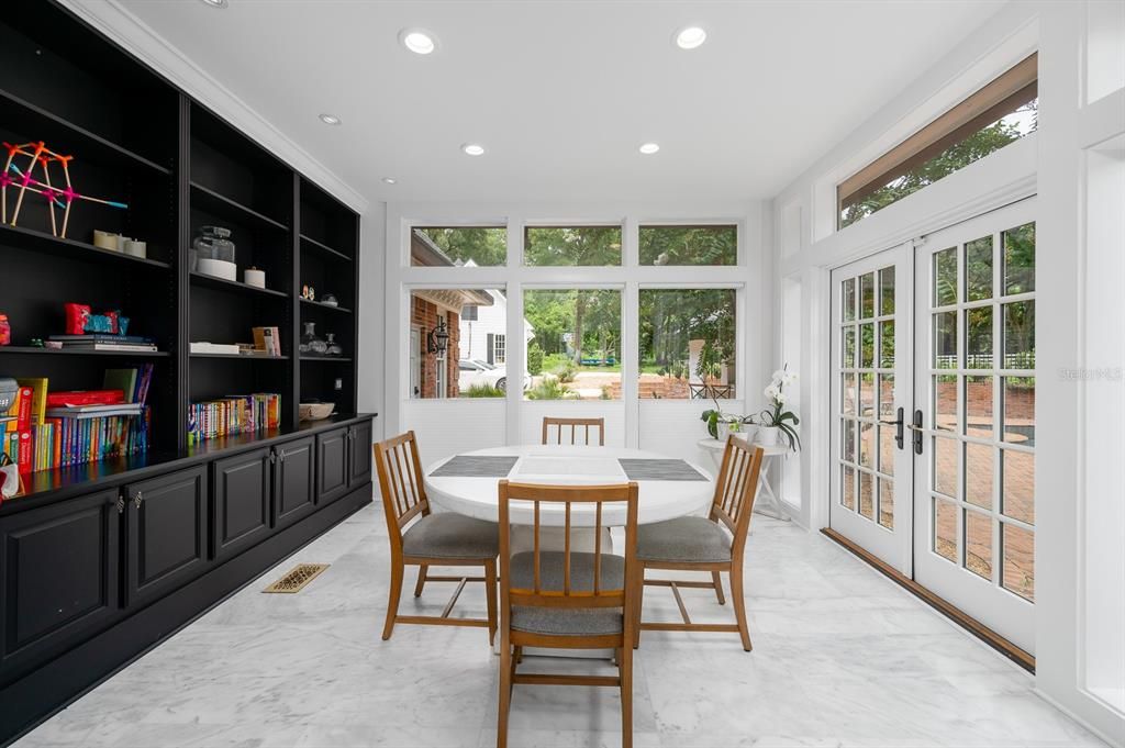 Dining room, Interior, Marble, Recessed Lighting