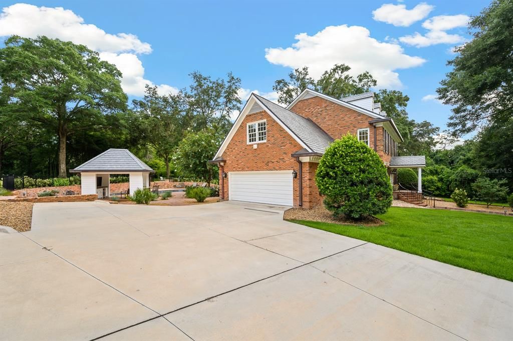 Attached, Backyard, Detached Garage, Exterior, Facade, Brick Facade, Brick Traditional