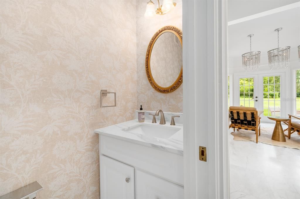 Bathroom, Chandelier, Interior