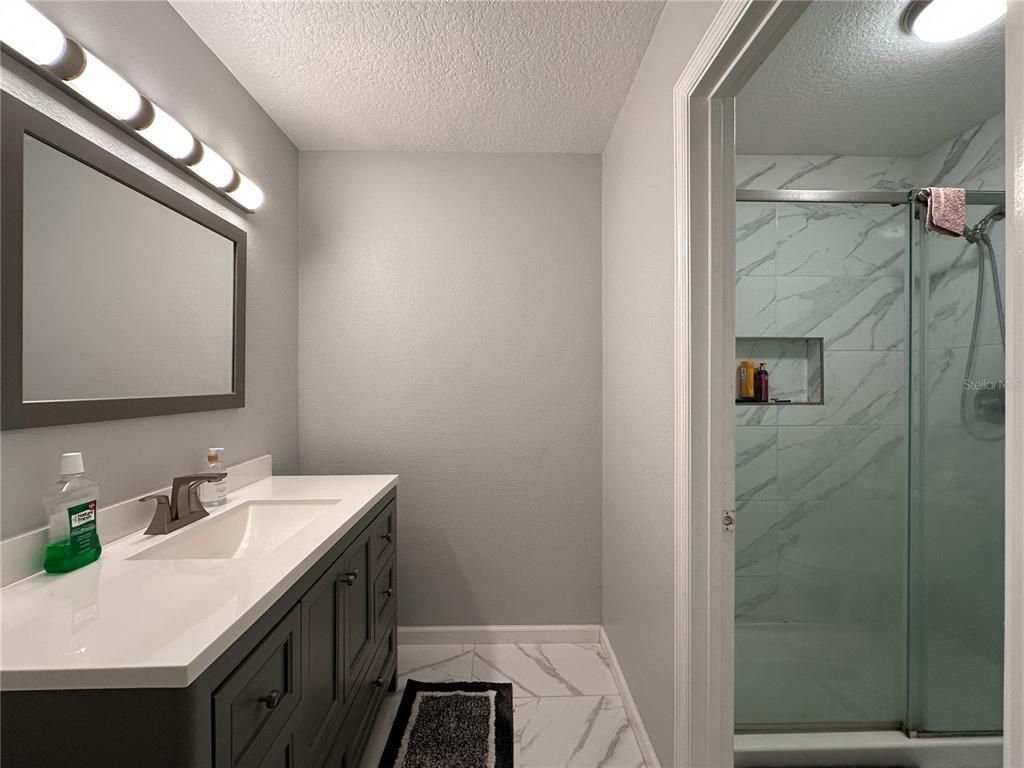 Bathroom, Glass Shower, Interior, Marble, Marble Walls