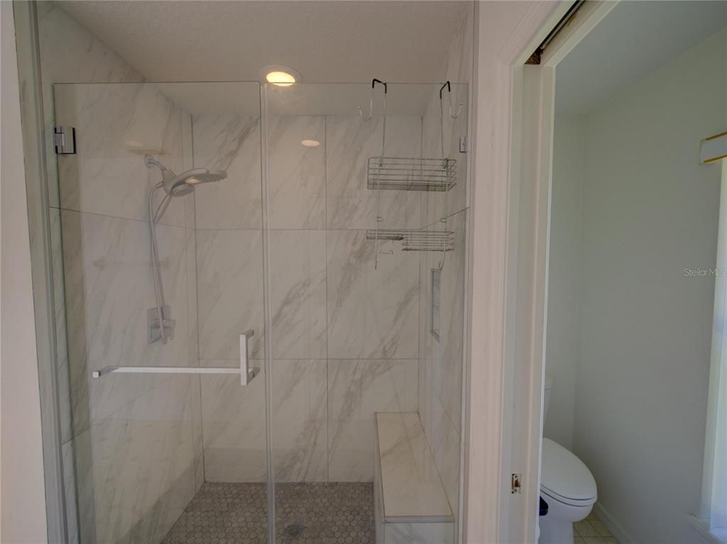 Bathroom, Glass Shower, Interior, Marble Walls