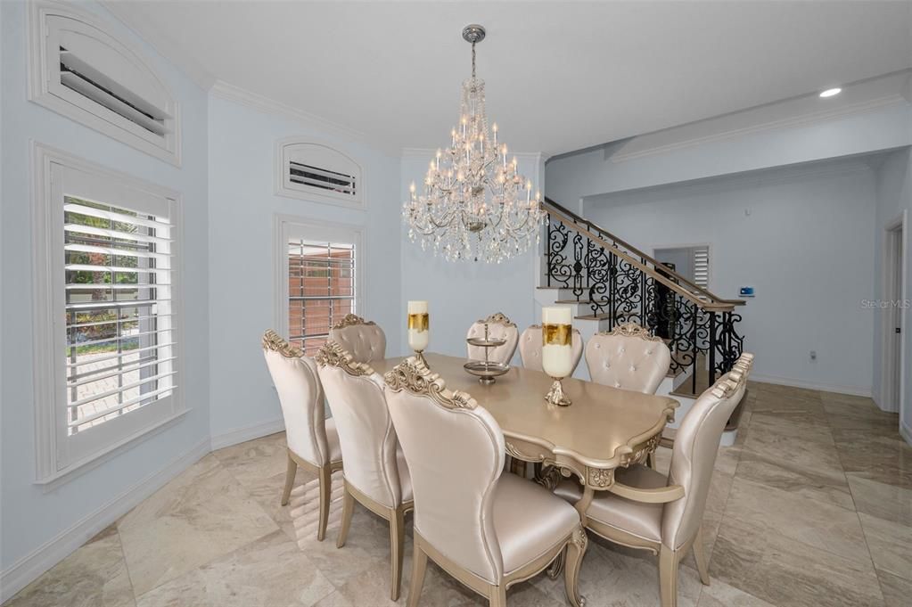 Chandelier, Dining room, Interior, Recessed Lighting
