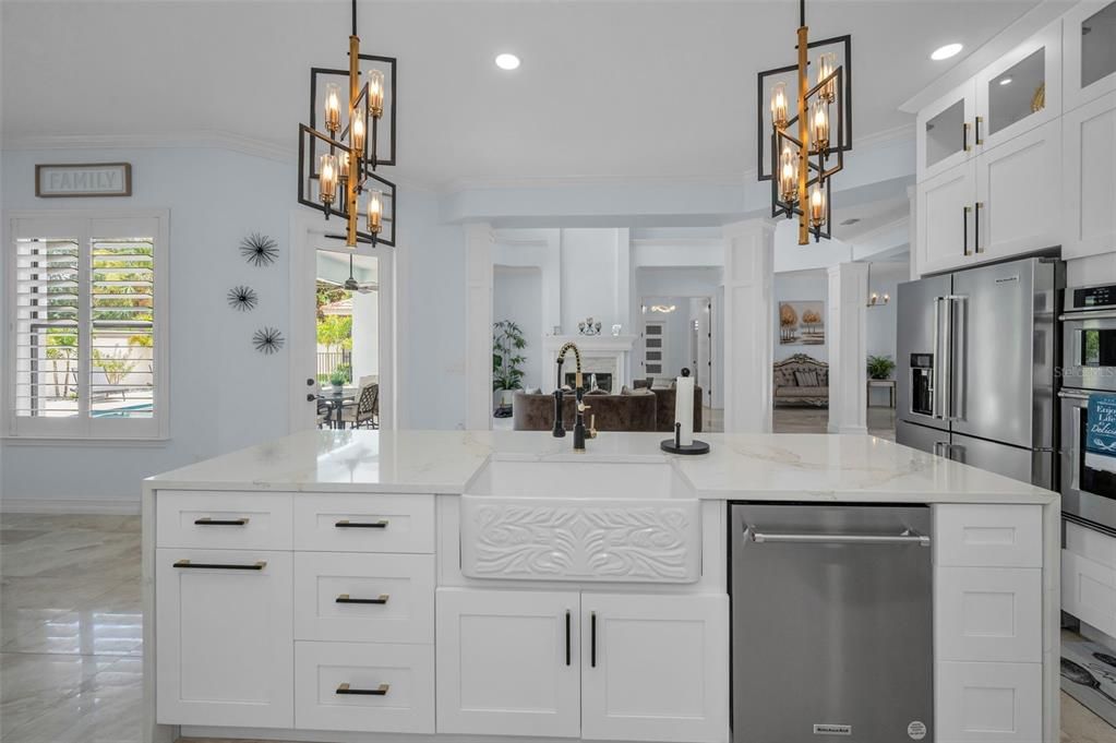 Interior, Kitchen, Pendant Lights, Recessed Lighting, Stainless Steel Appliances