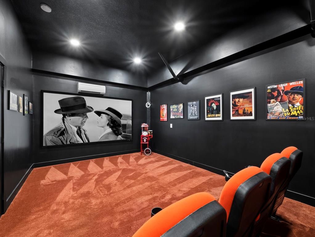 Home Theatre Room, Interior, Projection Screen, Recessed Lighting, Theatre Room