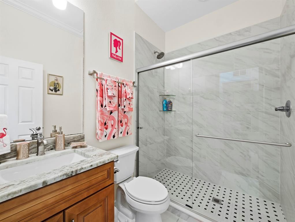 Bathroom, Glass Shower, Interior, Marble Walls