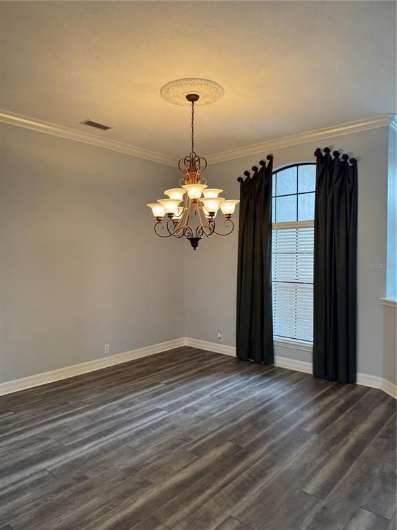 Chandelier, Empty room, Interior, Wood Texture Flooring