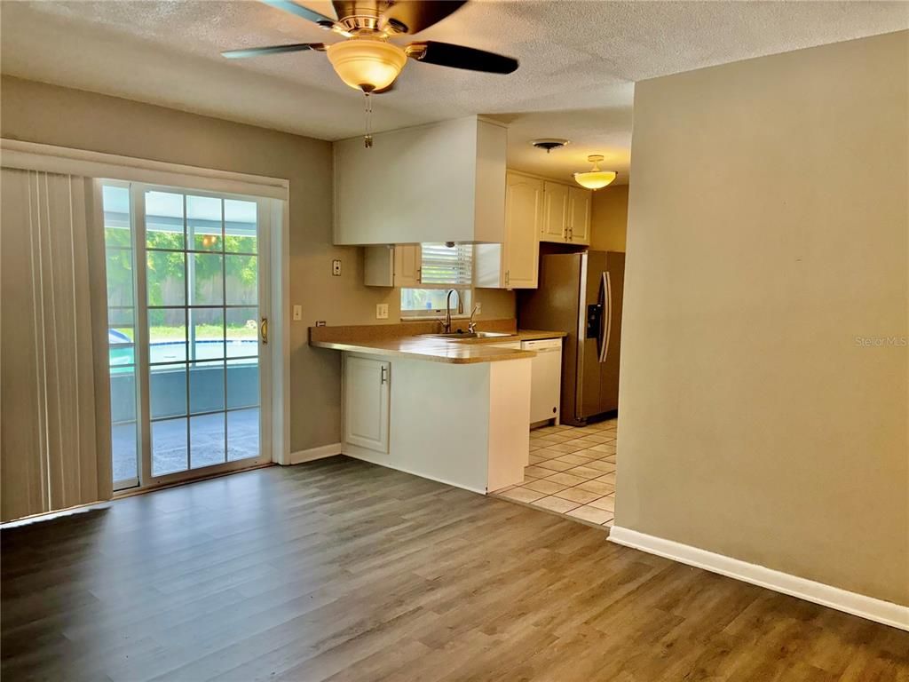 Interior, Kitchen, Wood Texture Flooring