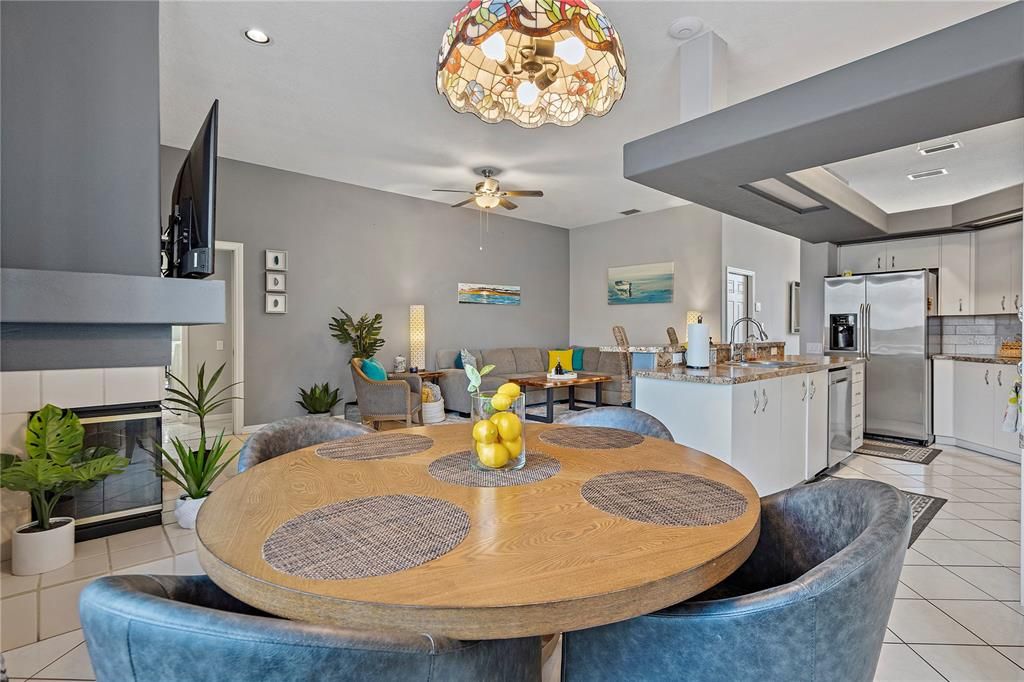 Dining room, Interior, Kitchen, Living room, Recessed Lighting, Stainless Steel Appliances