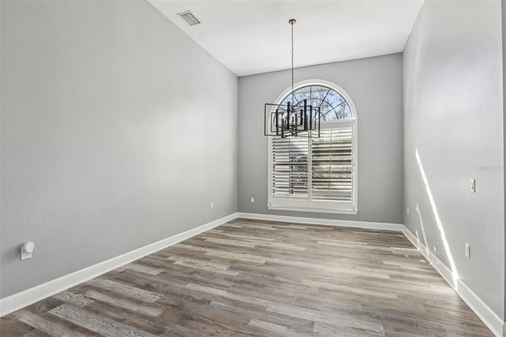 Empty room, Interior, Pendant Lights, Wood Texture Flooring
