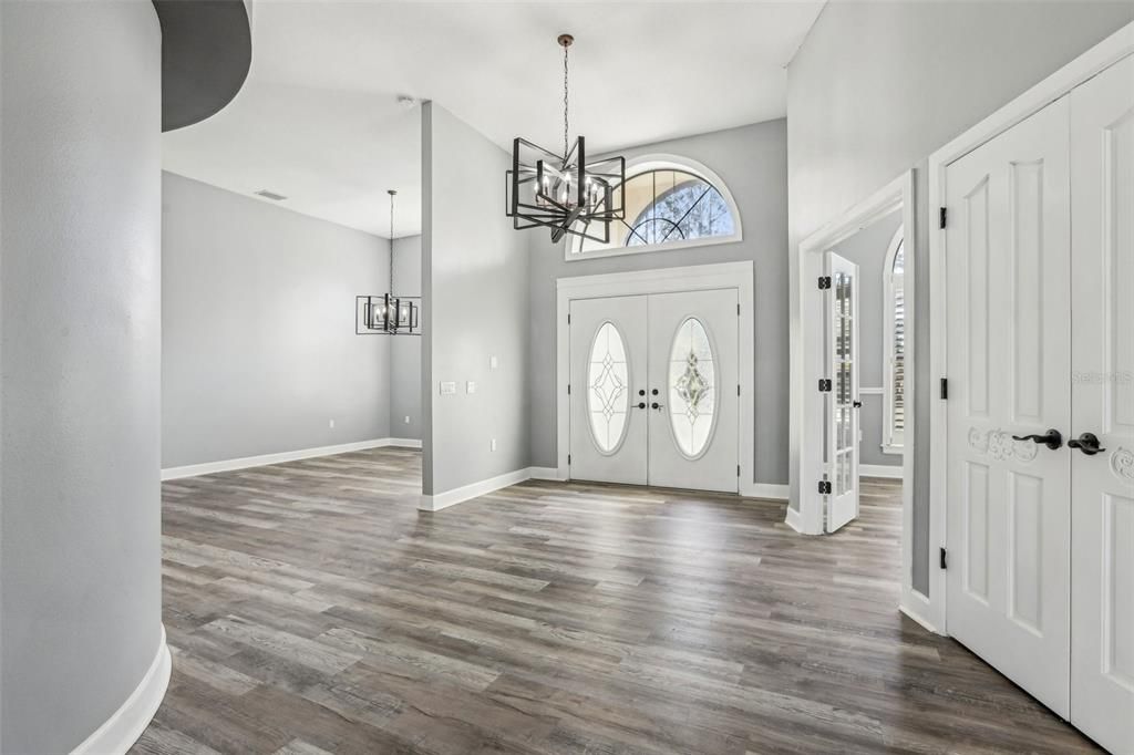 Chandelier, Interior, Pendant Lights, Wood Texture Flooring
