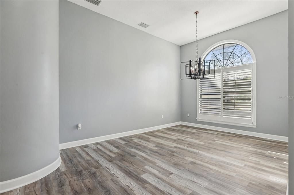 Empty room, Interior, Pendant Lights, Wood Texture Flooring