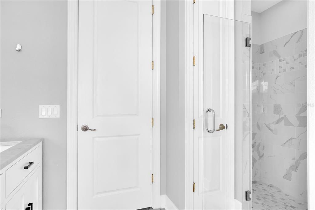 Bathroom, Glass Shower, Interior, Marble, Marble Walls