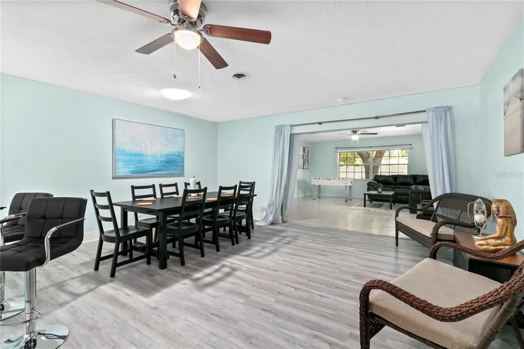 Dining room, Interior, Wood Texture Flooring