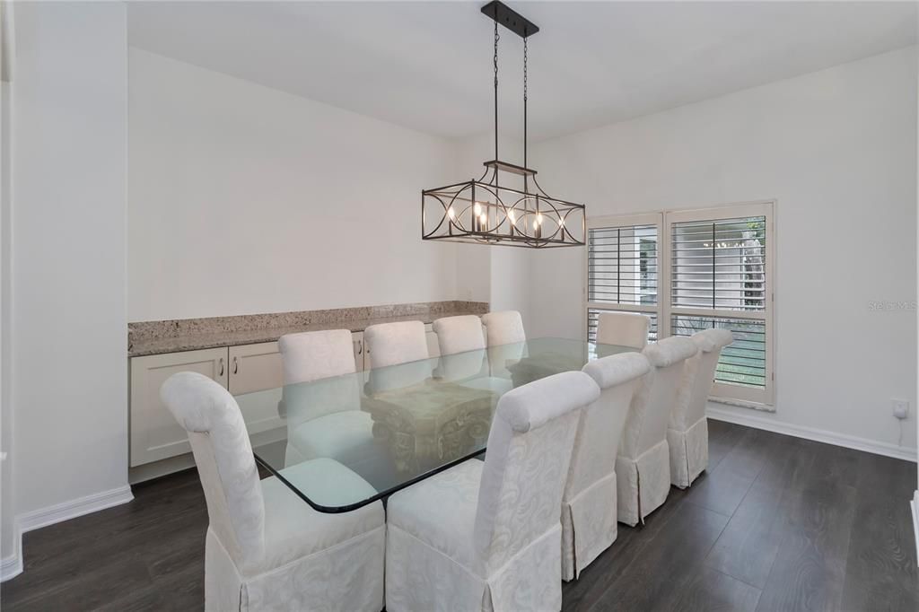 Chandelier, Dining room, Interior, Pendant Lights, Wood Texture Flooring