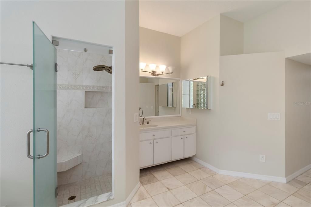 Bathroom, Glass Shower, Interior, Marble Walls