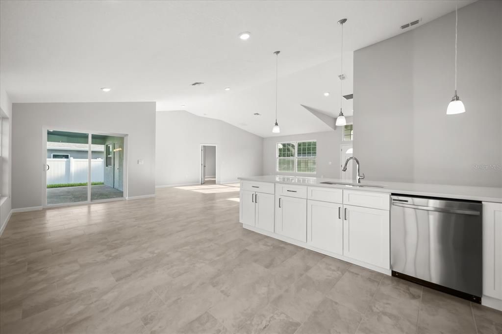 Interior, Kitchen, Pendant Lights, Recessed Lighting, Stainless Steel Appliances