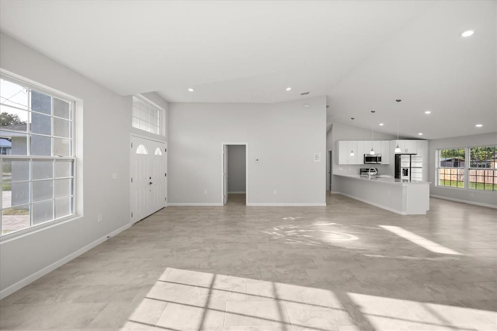 Empty room, Interior, Kitchen, Recessed Lighting