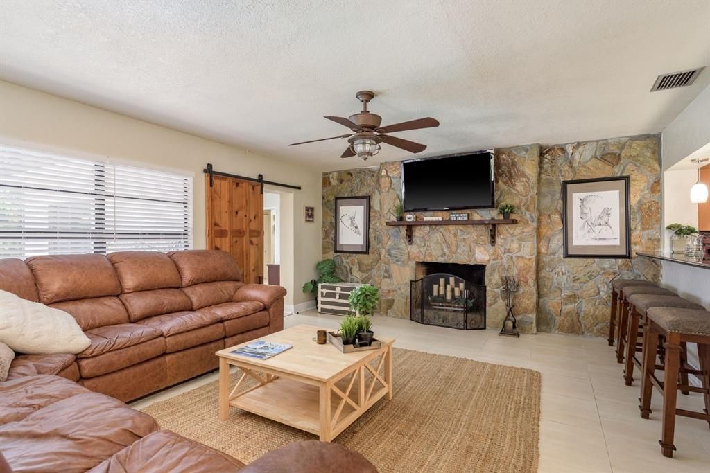 Fireplace, Interior, Living room, Stone Walls