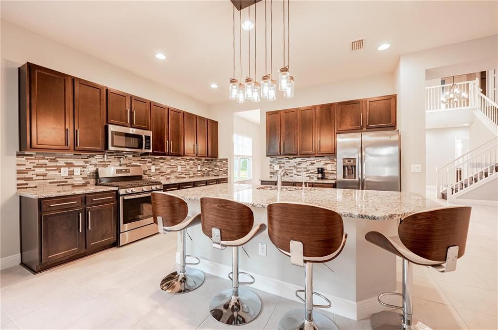 Interior, Kitchen, Pendant Lights, Recessed Lighting, Stainless Steel Appliances