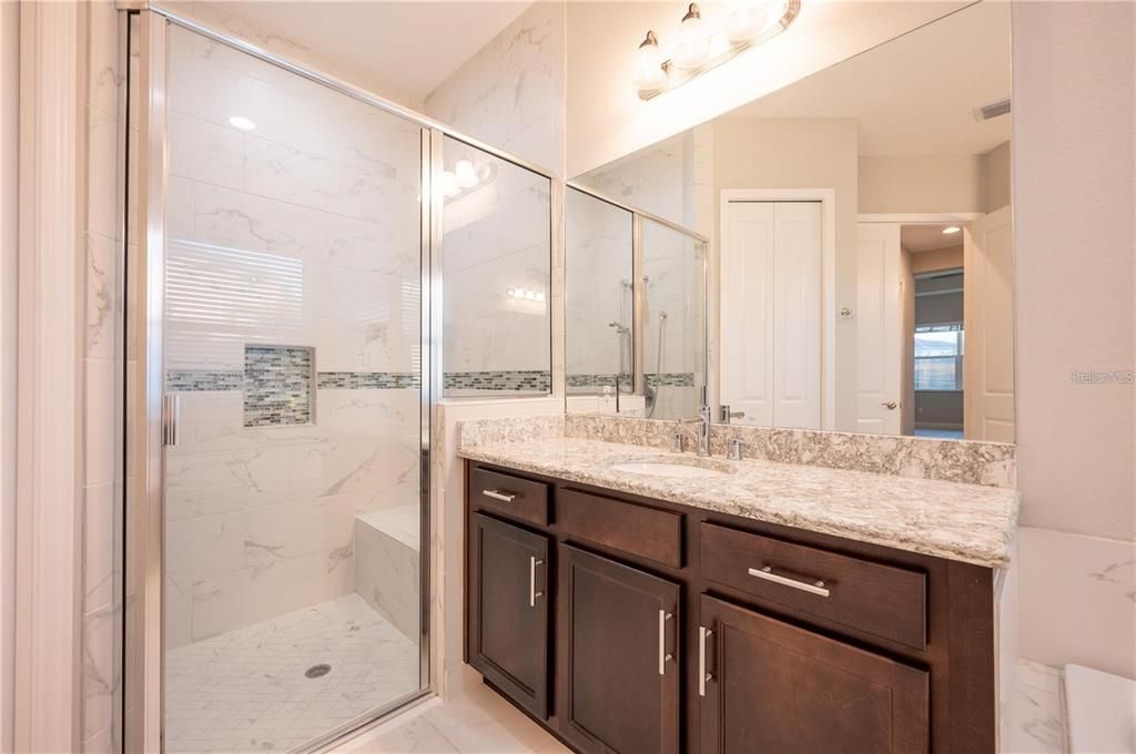 Bathroom, Glass Shower, Interior, Marble Walls