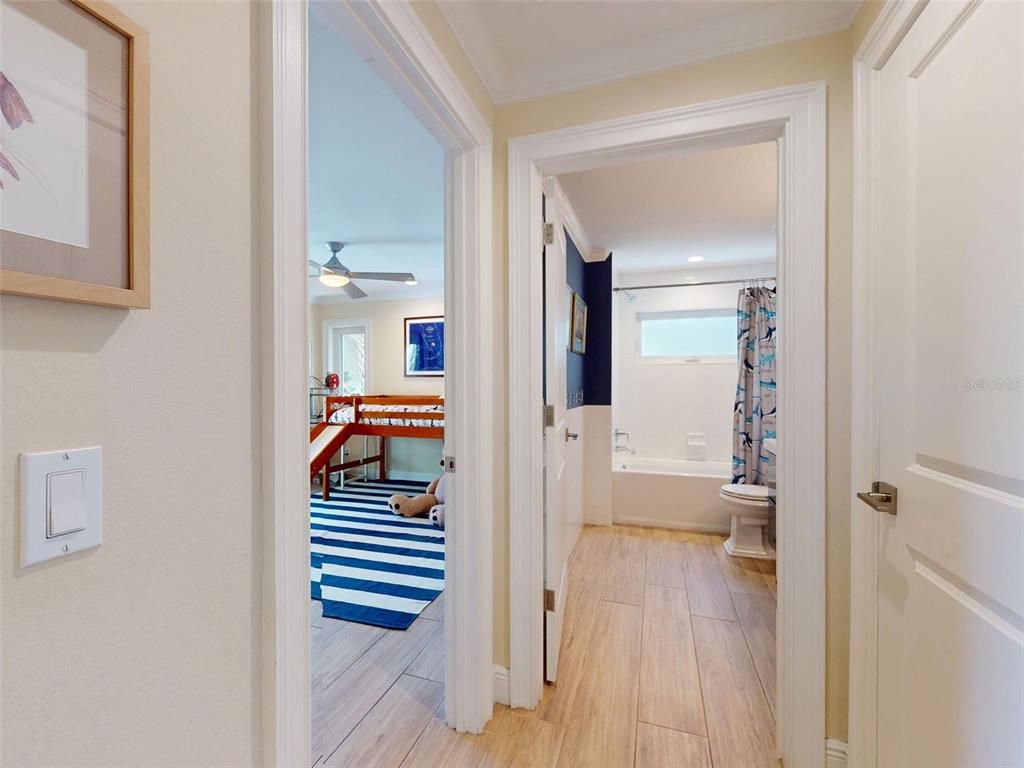 Bathroom, Bedroom, Interior, Recessed Lighting, Wood Texture Flooring