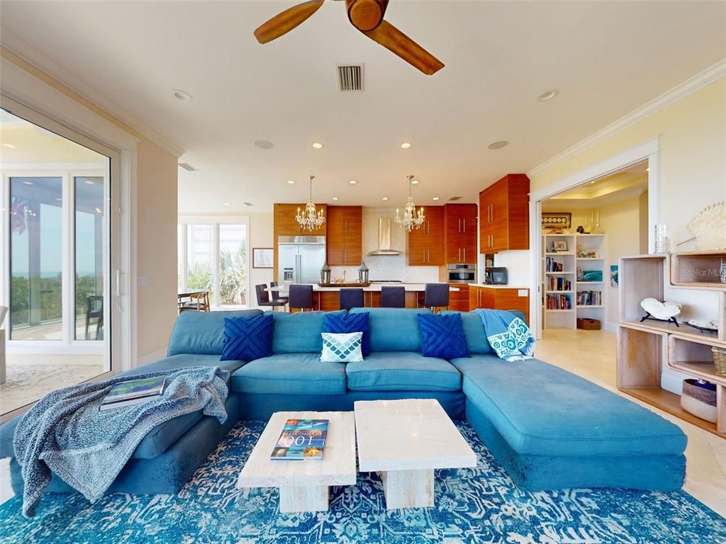 Dining room, Interior, Kitchen, Living room, Recessed Lighting, Stainless Steel Appliances