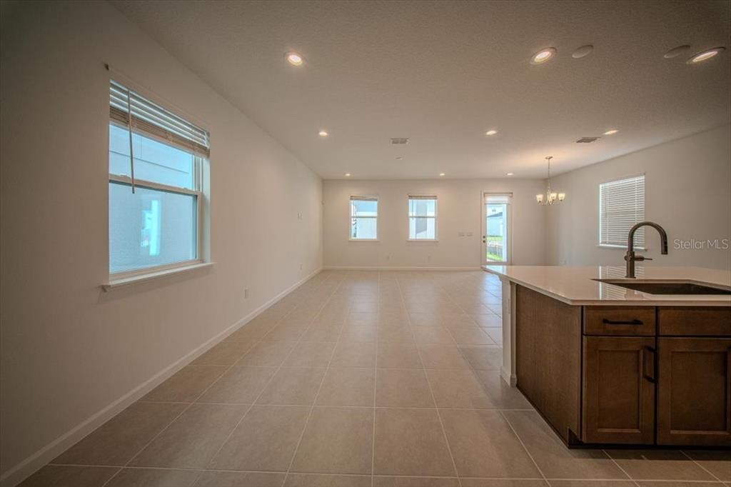 Chandelier, Empty room, Interior, Kitchen, Recessed Lighting