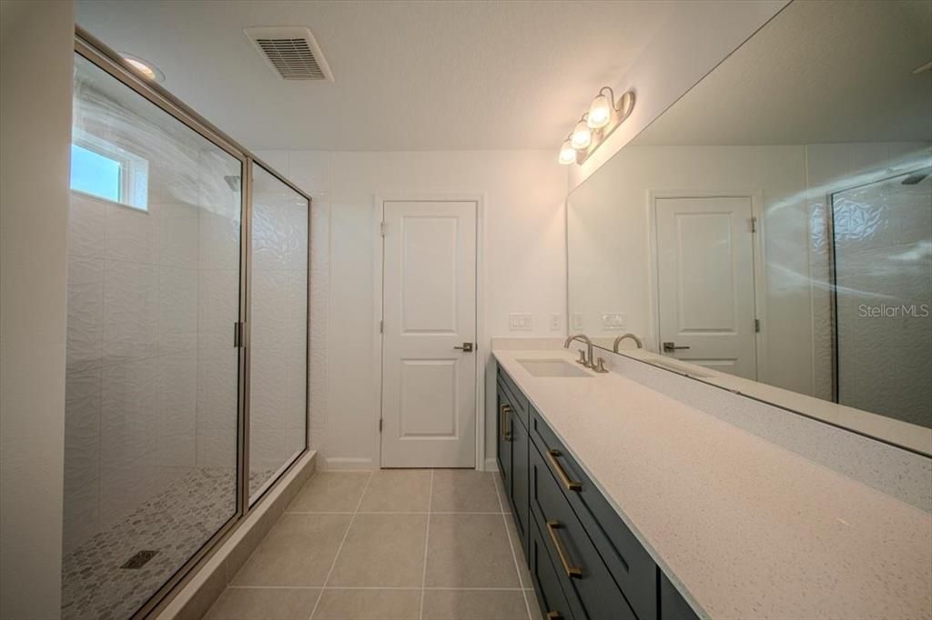 Bathroom, Dual Sink Vanities, Glass Shower, Interior