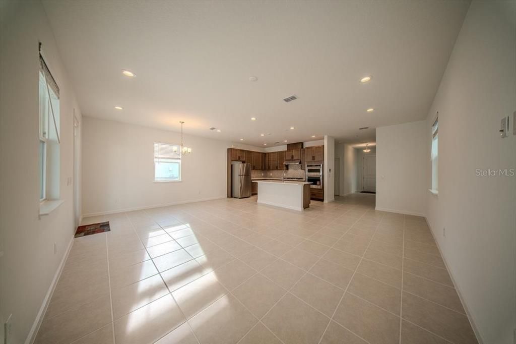 Chandelier, Empty room, Interior, Kitchen, Recessed Lighting