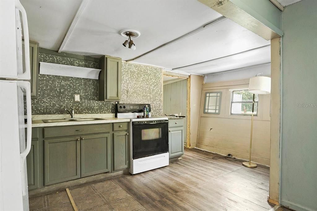 Interior, Kitchen, Wood Texture Flooring