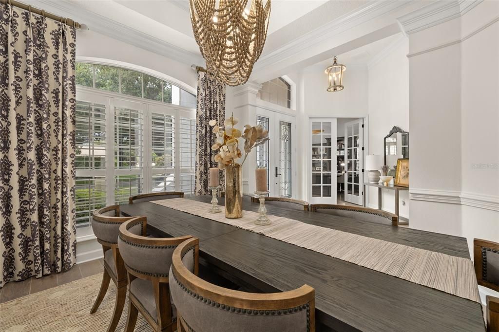 Chandelier, Dining room, Interior, Pendant Lights, Wood Texture Flooring