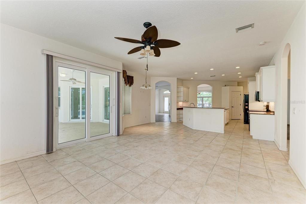 Empty room, Interior, Kitchen, Pendant Lights, Recessed Lighting