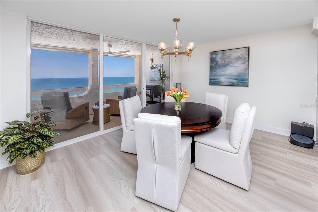 Chandelier, Dining room, Interior, Water, Wood Texture Flooring
