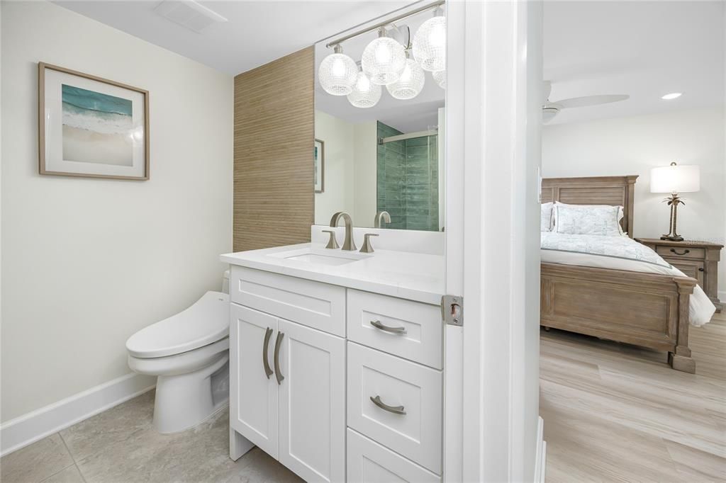 Bathroom, Bedroom, Interior, Recessed Lighting, Wood Texture Flooring