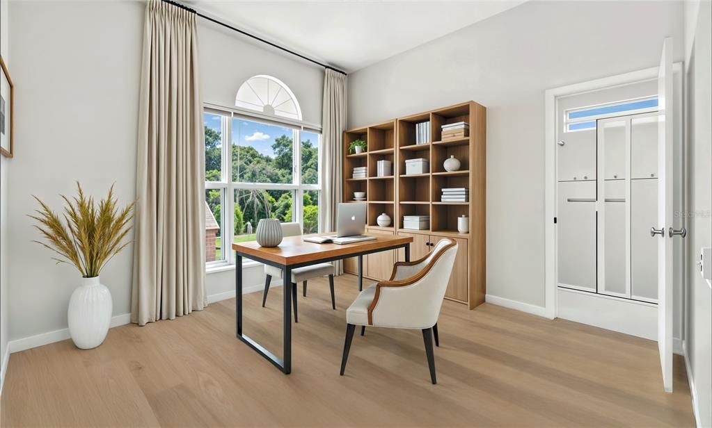 Home Office, Interior, Wood Texture Flooring