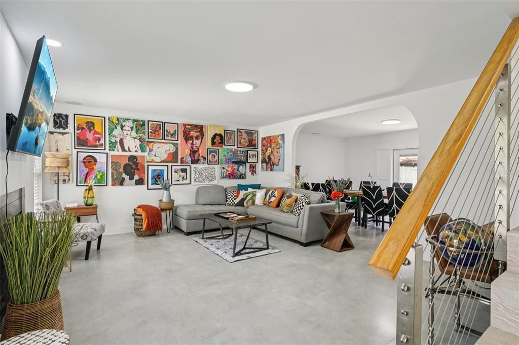 Interior, Living room, Recessed Lighting