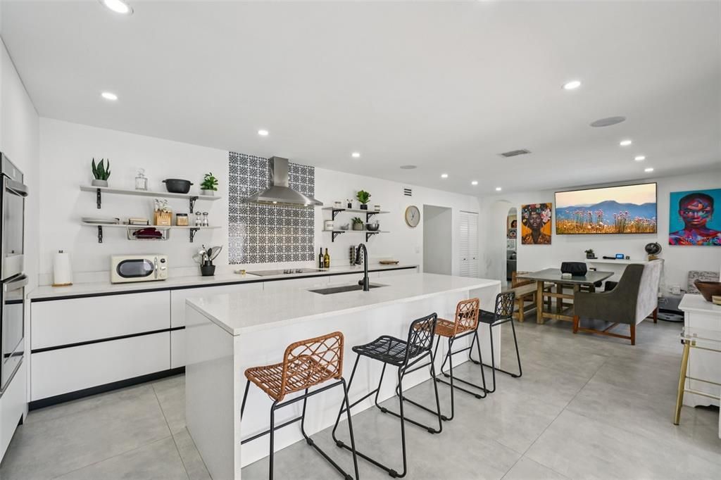 Dining room, Interior, Kitchen, Living room, Recessed Lighting
