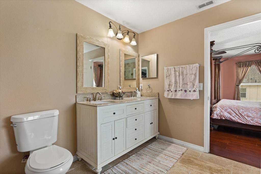 Bathroom, Dual Sink Vanities, Interior, Wood Texture Flooring