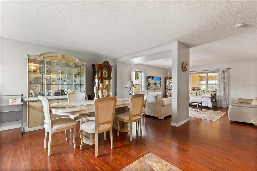 Dining room, Interior, Wood Texture Flooring