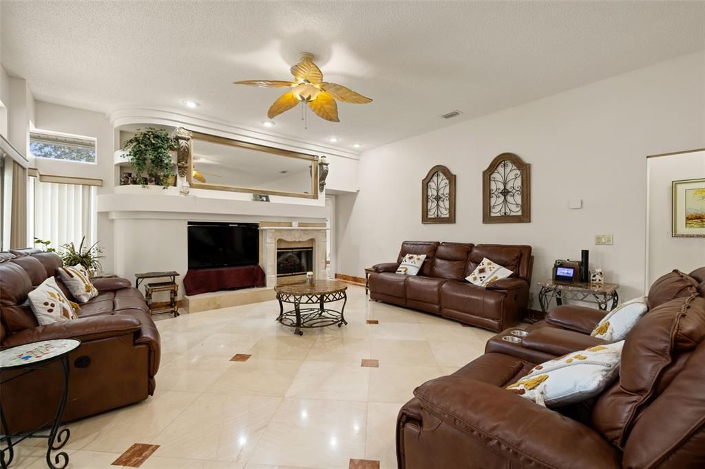Fireplace, Interior, Living room, Recessed Lighting