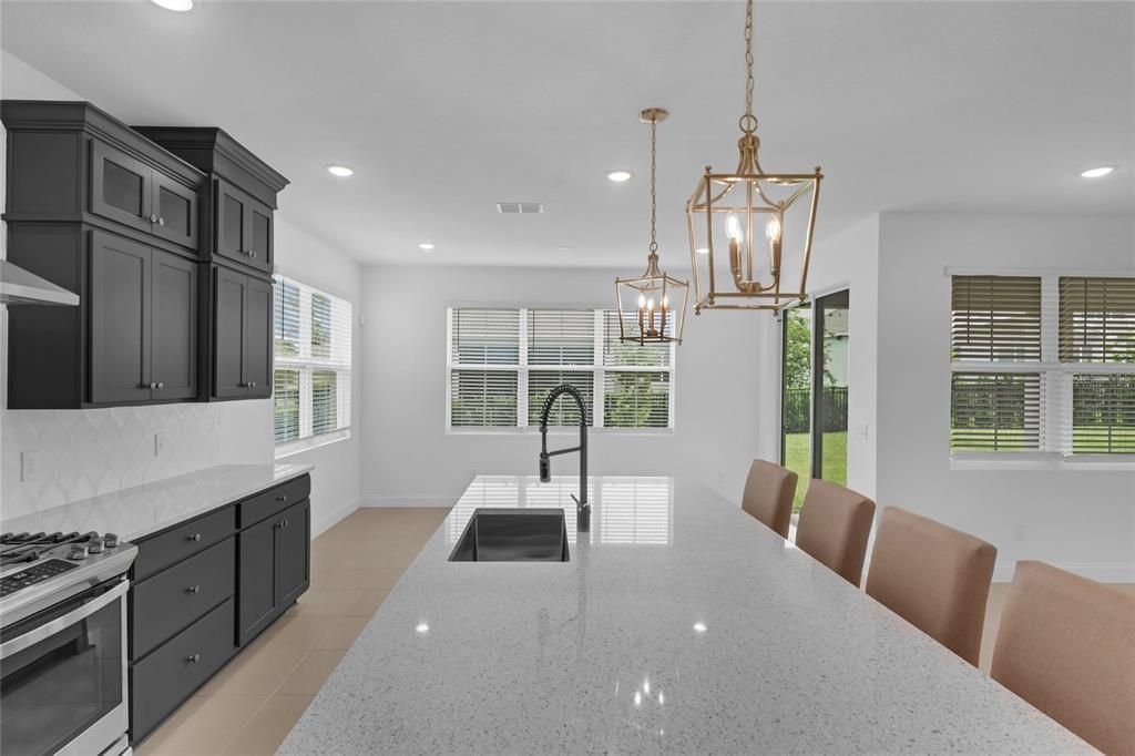 Dining room, Interior, Kitchen, Pendant Lights, Recessed Lighting
