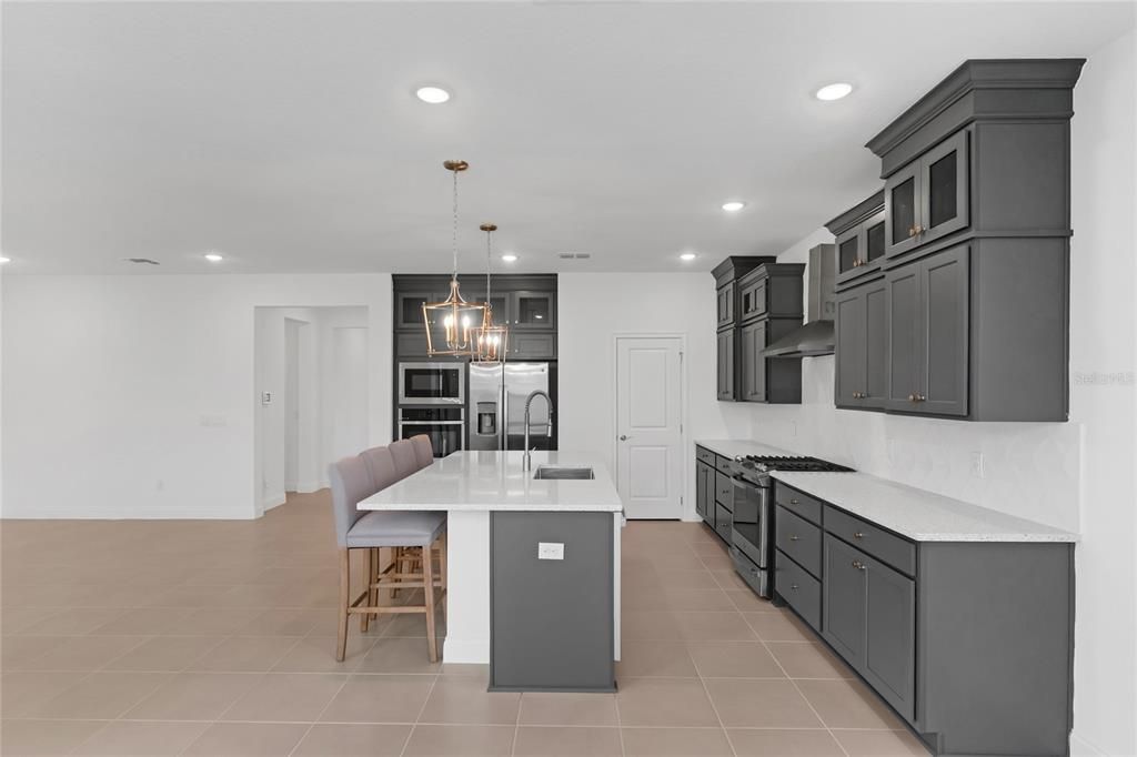 Interior, Kitchen, Pendant Lights, Recessed Lighting, Stainless Steel Appliances