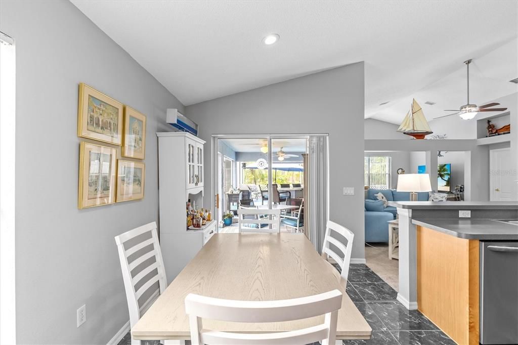 Dining room, Interior, Kitchen, Living room, Marble, Recessed Lighting