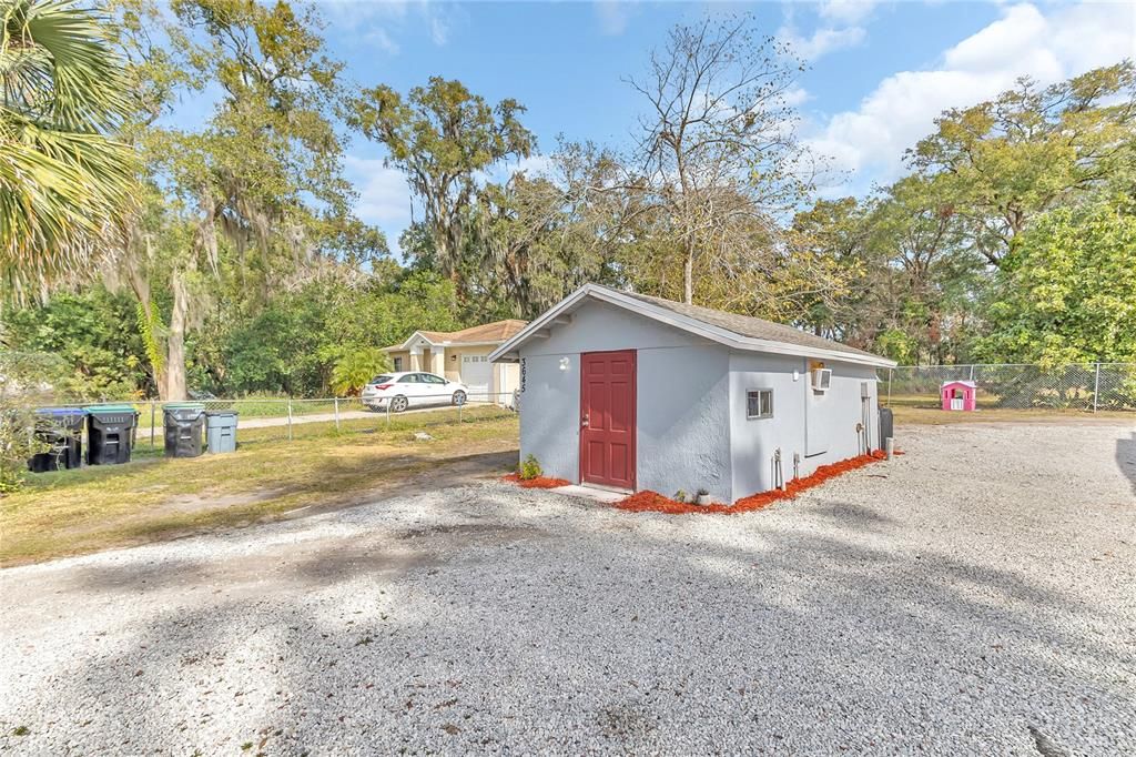 Backyard, Detached Garage, Exterior