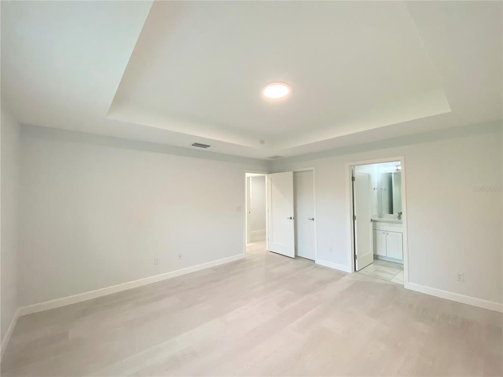 Bathroom, Empty room, Interior, Recessed Lighting, Wood Texture Flooring
