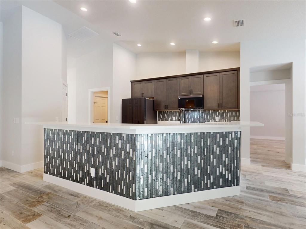 Interior, Kitchen, Recessed Lighting, Wood Texture Flooring