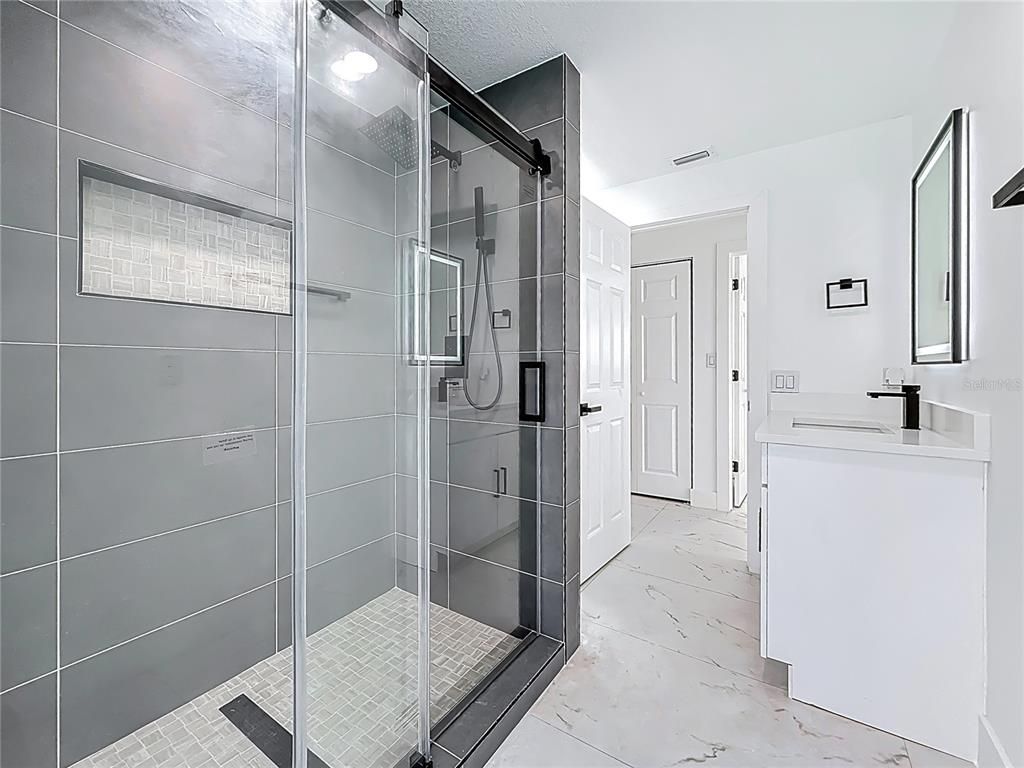 Bathroom, Glass Shower, Interior, Marble