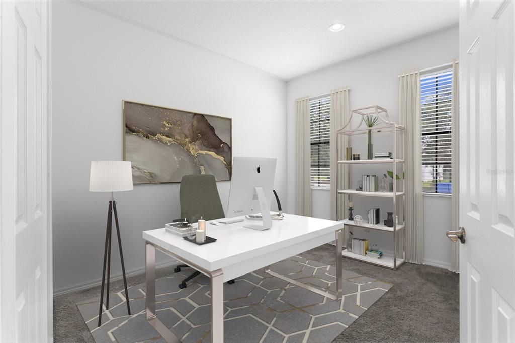Home Office, Interior, Recessed Lighting