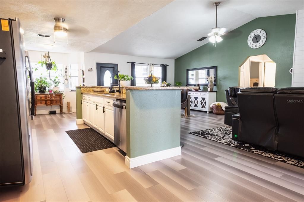 Interior, Kitchen, Wood Texture Flooring